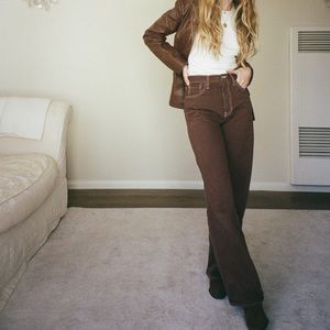 JUST BLACK DENIM retro straight pants in Walnut 24